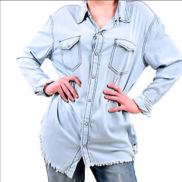 One Teaspoon lightweight button down shirt - Picture 3 of 8